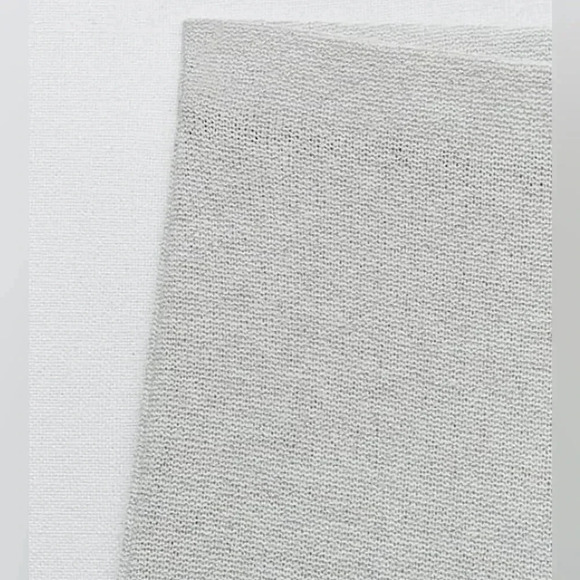 ZARA Wide Leg Knit Trousers Pull On Pants  Metallic Sheer Party Disco Rave - Picture 8 of 17